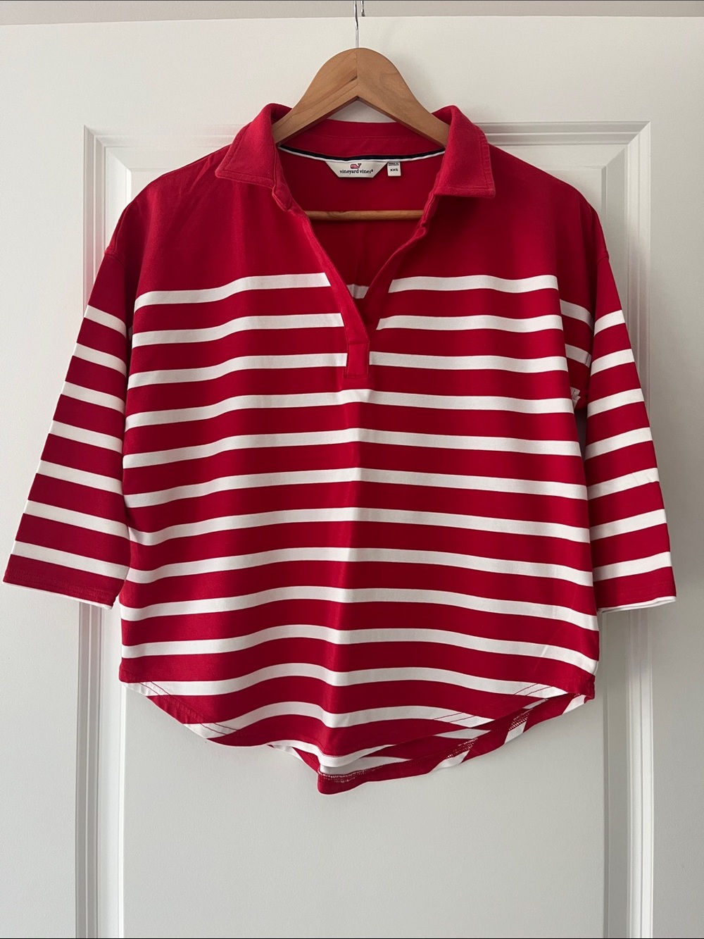 Vineyard Vines Red and White Striped Polo